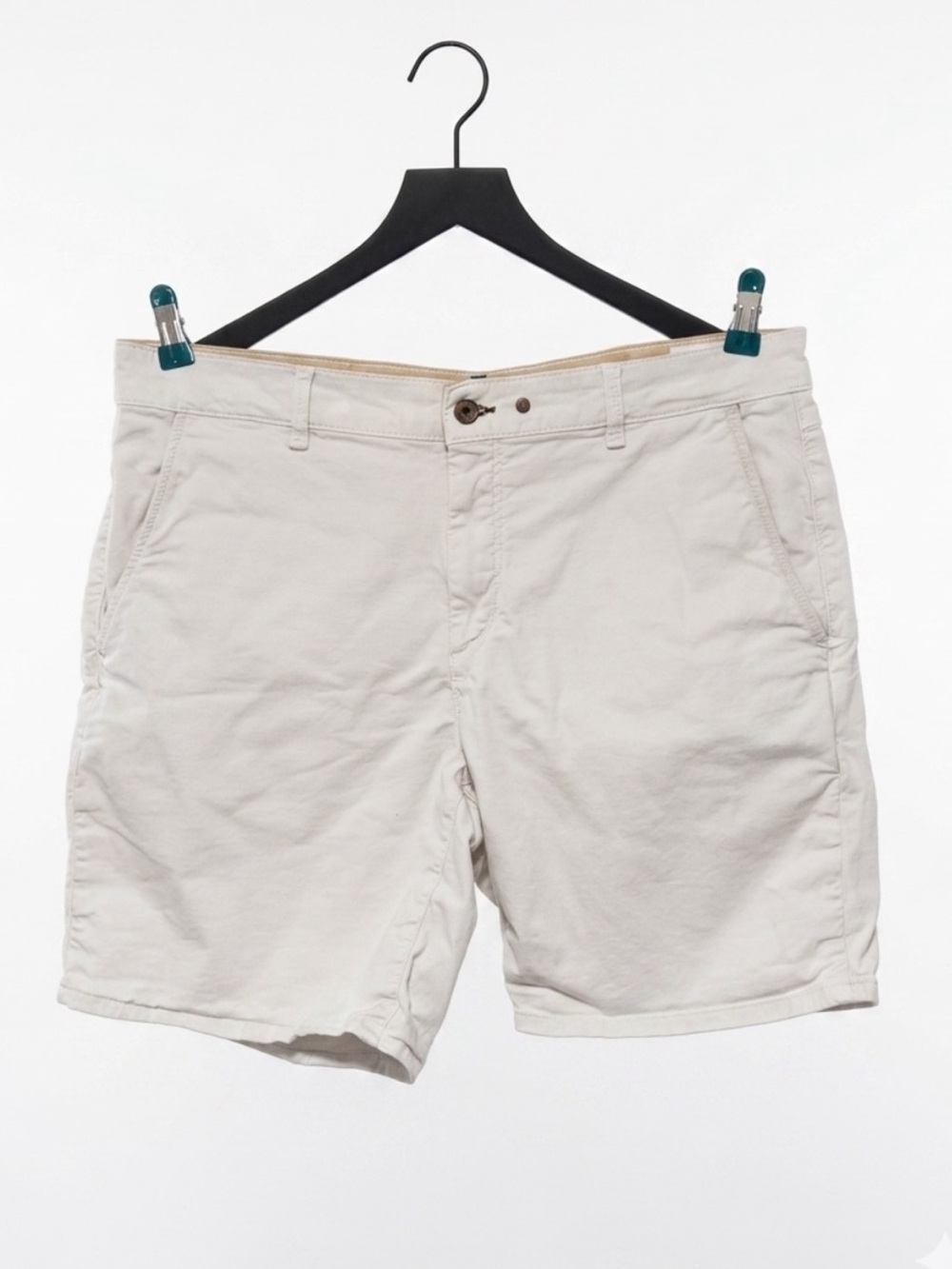 rag & bone New York Classic Flat Front Chino Shorts 34 Chalk White Cotton